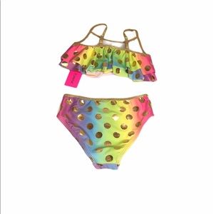 Betsey Johnson Rainbow Polka Dot Bikini, Girls 5